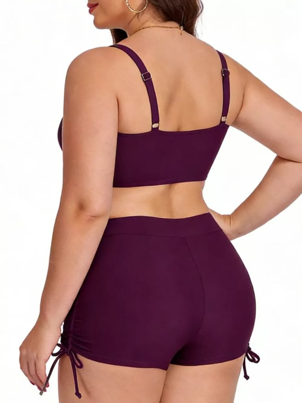 Plus Size Ruched Drawstring Swim Set - Picture 11 of 16